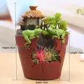 Detailed view of a resin pastoral frog garden planter with dimensions 20x15x15 cm. - Pastoral Frog Micro Landscape (H8141) / 20x15x15cm / H8141