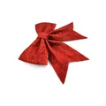 Detaillierte Makroansicht der funkelnden Glitzertextur einer roten Dekoschleife - Größe 4 / 21*24CM / Rot