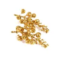 Gros plan de branches de baies de Noël dorées scintillantes pour la décoration - Or Pailleté / 3 Pièces/Paquet