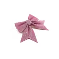 Nahaufnahme einer rosa glitzernden Schleife für Weihnachts-Dekorationen - 16*17cm (Größe 5) / Rosa