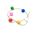 Colorful silk ball Christmas garland with gold bead chain decoration - Ball Style