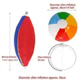 Multi-color inflatable rainbow beach ball with 14 inch inflated diameter size - Multicolor Six-Panel / 36cm Diameter