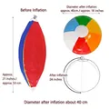 16-inch multi-colored 6-panel inflatable beach ball for pool and beach play - Multicolor Six-Panel / Diameter 40CM