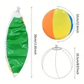 Colorful 6-panel inflatable beach ball with dimensions for kids pool and water play - Multicolor Six-Panel / Diameter 20cm