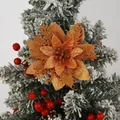 Goldene glitzernde künstliche Weihnachtsstern-Blume für DIY-Weihnachtsbäume und Kränze - Künstliche Weihnachtsblume / Bronze