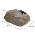 Detaillierte Ansicht eines realistischen Felsenverstecks für Reptilien, 20x11,5x10cm - Simulationsfelsen Zweiteiliges Set / Modell 316 / Dunkelbraun