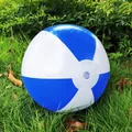 Classic blue and white inflatable beach ball 36cm for outdoor water play and kids fun - Blue & White