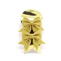 Paar goldene Glitzerschleifen auf Goldkarte für die Weihnachtsbaum-Dekoration DIY - Größe 6 / 2er Pack (12*15cm) / Gold