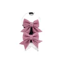 Zweier-Set rosa Glitzer-Schleifen für Weihnachtsbaumschmuck und Bastelarbeiten. - Größe 6 / 2er Pack (12*15cm) / Rosa