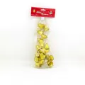 2m Christmas gold bell string with 15 embossed bells for festive holiday tree decoration - Length Two Meters With Fifteen Bells / Gold