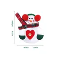 Christmas snowman non-woven cutlery bag silverware holder with height and width info - Heart Window Snowman