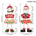 Decoraciones navideñas de papel para puertas con motivos de Papá Noel y nieve con medidas - Estilo A (Muñeco de nieve y Corazón)