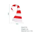 Red and white striped long Christmas elf hat with adjustable wire - 90x30cm / Red and White Wired Style