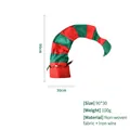 Long red and green striped Christmas elf hat with bells and sizing details - 90x30cm / Long Jester Style