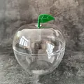 Creative apple-shaped clear plastic candy box with green leaf detail for wedding gifts - Small (Width 6cm * Height 5cm) / Transparent Style B