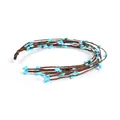 Detail view of artificial brown vine decorated with vibrant blue berries for DIY crafts - 65cm / 100 Pieces Set / Blue