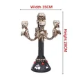 Candelabro gótico de resina con calaveras para Halloween, 28 cm de alto y 15 cm de ancho. - Estilo Soporte de Calavera de 5 Cabezas (A8035) / 1 Pieza
