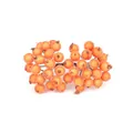 Gedetailleerde weergave van bevroren oranje schuimbessen voor DIY kerstkrans accessoires - 400 Koppen / Oranje