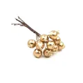 Ramo decorativo de bayas de Navidad doradas artificiales para coronas y regalos DIY - Paquete de 10 / Dorado