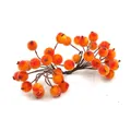 Matte oranje kunstmatige schuimbessenstelen voor bruiloft en DIY bloemdecoraties - Oranje