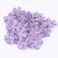 Set aus lila künstlichen Gänseblümchenköpfen für DIY-Bastelarbeiten und Hochzeiten - Lila