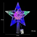 Bunte LED-Hohlstern-Weihnachtsbaumspitze-Dekoration mit Größenangaben in Zentimeter - Punktmuster-Stil / 15cm / Mehrfarbig