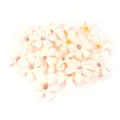 Künstliche cremefarbene Gänseblümchen-Blütenköpfe mit rosa Glitzer für DIY-Basteleien - Gebrochenes Weiß