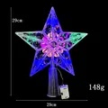 Leuchtende hohle 29cm Christbaumspitze Stern mit mehrfarbiger LED-Lichtdekoration - Punktmuster-Stil / 29cm / Mehrfarbig