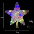 Bunter LED-Leuchtender Weihnachtsbaum-Stern-Topper 25 cm Höhe batteriebetrieben Dekoration - Fünf Sterne / 23cm / Mehrfarbig