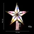 Beleuchteter hohler Weihnachtsbaumspitzenstern mit LED-Licht und genauen Maßangaben - Goldrand Stern / 15cm / Mehrfarbig