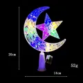 Hohl ausgearbeitete LED Mond- und Stern-Christbaumspitze mit bunten Lichern, 20cm - Stern Mond Stil / 15cm / Mehrfarbig