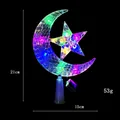 Bunter LED-Weihnachtsbaum-Topper Mond und Stern Dekoration mit 21cm Gesamthöhe - Kristall Stern & Mond / 15cm / Mehrfarbig