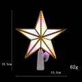 Leuchtende 18,5 cm LED-Weihnachtsbaumspitze mit goldenem Rahmen und warmem Licht - Goldrand Stern / 15cm / Warmweiß