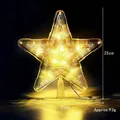 Beleuchtete Christbaumspitze Stern, warmgelbes LED-Licht, 23x25cm Größe - Fünf Sterne / 23cm / Warmweiß