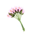 Detailed bundle of mini pink PU Calla Lily artificial flowers for wedding and home decor - 144 Pieces/Pack / Light Pink
