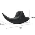 Realistic Velociraptor claw fossil replica resin dinosaur model 14cm - 14x3.5x6.5cm / Charcoal Black (A9081)