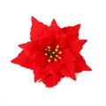 Close-up detail of vibrant red artificial poinsettia flower for Christmas decorations - 13cm / Red