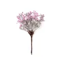 Macro view of artificial heart-shaped purple leaves on a decorative plastic plant bouquet - 10 Bundles (60 Stems)/Pack / Rose Red