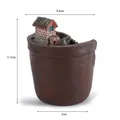 Gedetailleerd overzicht afmetingen van creatieve hars vetplantenpot met minihuis - Creatief Microlandschapshuis (348) / Donker Roodbruin