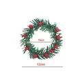 Detalle de corona de Navidad artificial con bayas rojas, diámetros de 10 cm y 12 cm. - Estilo B
