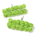 Kleine 2,5cm lichtgroene PE-schuimrozen met wit gaas en draadstelen voor DIY-handwerk - Groen 144 Stuks/Pak
