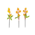 Close-up of three artificial foam pomegranate branches for DIY Christmas tree decor - Set / 3pcs
