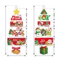 Guía detallada de tallas para pancarta navideña de papel para colgar en puertas 100x42cm - Estilo C (Estrella y Árbol de Navidad)
