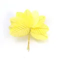 Bright yellow artificial rose leaves with wire stems for DIY wedding and craft decoration - 200 Pieces / Yellow