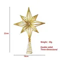 Elegant gold electroplated 3D Christmas tree topper star with secure spiral base - Style A (Octagonal Star)