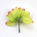Artificial rose leaves with wire stems for DIY wedding decoration, bouquets and crafts - 200 Pieces / Gradient Green
