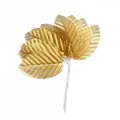 Artificial golden leaves with wired stems for DIY wedding decor and wreath making - 200 Pieces / Gold
