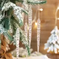 Transparente facettierte Acryl-Eiszapfen als Weihnachtsbaumschmuck für festliche Deko - Transparenter Eiszapfen / 15cm (6 Pieces/Pack)