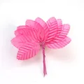 Artificial pink leaves with wire stems for DIY wedding wreath and gift box decoration. - 200 Pieces / Rose Red