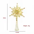 Golden snowflake Christmas tree topper star decoration, 20cm height, 35g lightweight plastic - Style G (Hexagonal Snowflake)
